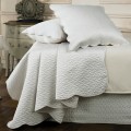 Sheridan Floriane Alabaster Quilted Bedskirt, Coverlet, Cushion and European Pillowcase