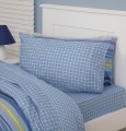 Just Kidding Cheeky Check Sheet Set Single and Double by Linen House. Fitted sheets and Pillowcases